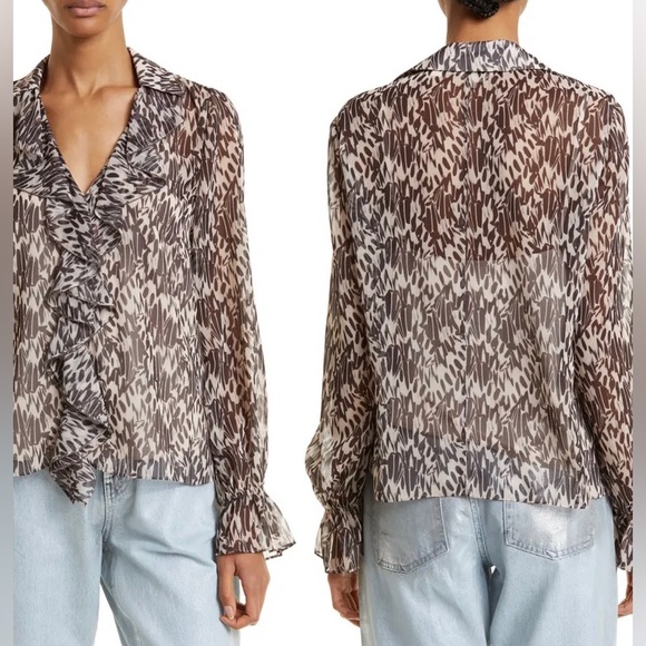 Ted Baker Bertei Ruffle Blouse with Metal Ball Trim - Picture 5 of 7